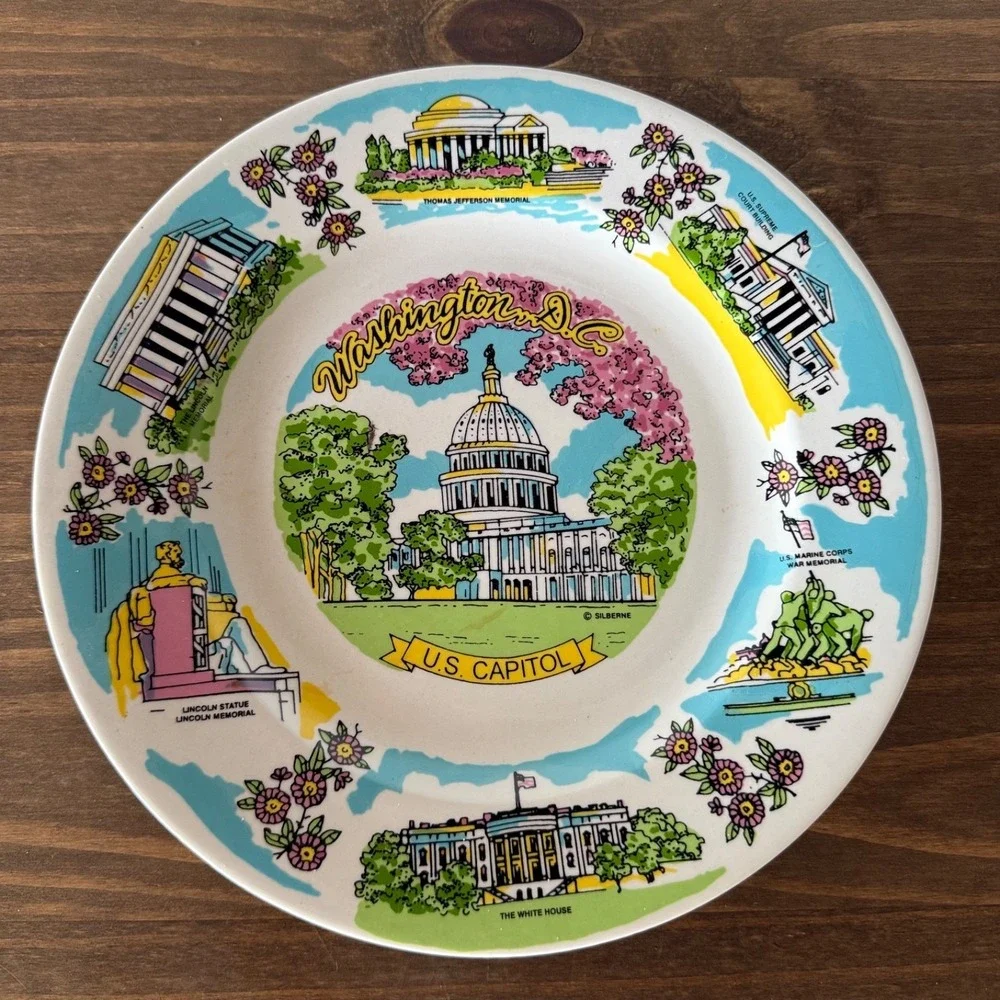 Vintage Washington DC Souvenir Decorative‎ Plate US Capitol Wall Plate